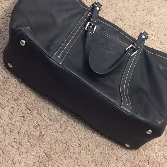 Coach Leather Bag Solid Black Good Used Condition - Picture 6 of 7